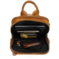 Coffee LEATHER MENS Sling Bag Best One Shoulder Backpack Top Chest Bag For Men