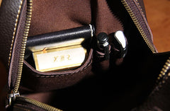 Leather Mens Sling Bag Black Coffee Crossbody Sling Pack Chest Bag For Men