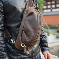 COOL LEATHER MENS SLING BAG SLING Shoulder BAG Chest Bags FOR MEN - iwalletsmen