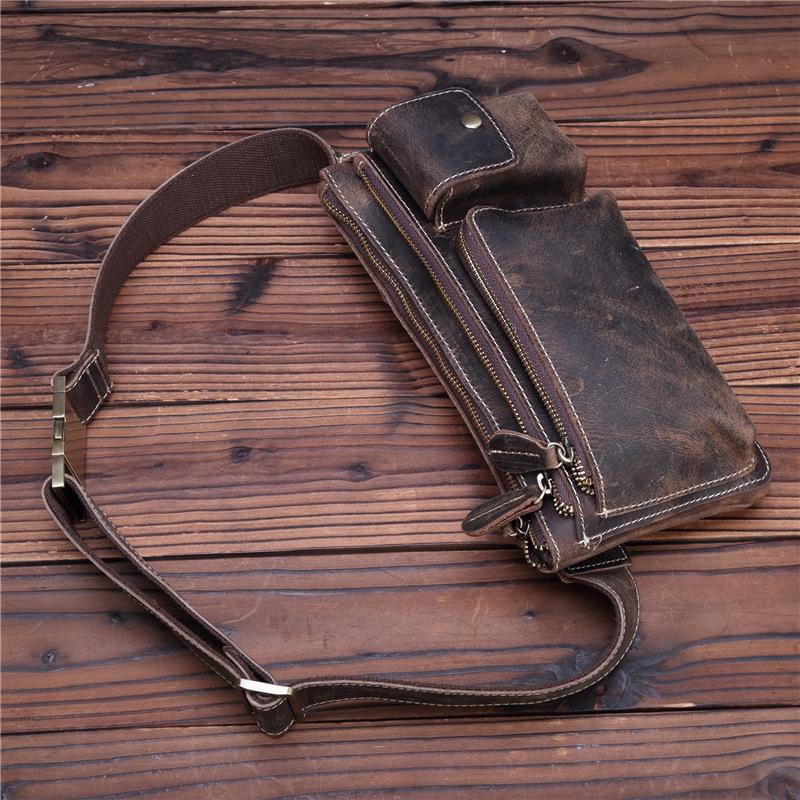 Leather Mens Fanny Pack Waist Bag Hip Pack Belt Bag Bumbag for Men –  iwalletsmen