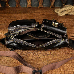 LEATHER MENS FANNY PACK WAIST BAG HIP PACK BELT BAG MEN - iwalletsmen