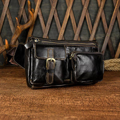 LEATHER MENS FANNY PACK WAIST BAG HIP PACK BELT BAG MEN - iwalletsmen