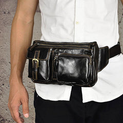 LEATHER MENS FANNY PACK WAIST BAG HIP PACK BELT BAG MEN - iwalletsmen