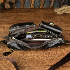 LEATHER MENS FANNY PACK WAIST BAG HIP PACK BELT BAG MEN - iwalletsmen