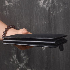 LEATHER MENS Wristlet Wallet Zipper Clutch FOR MEN - iwalletsmen