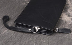 LEATHER MENS Wristlet Wallet Zipper Clutch FOR MEN - iwalletsmen