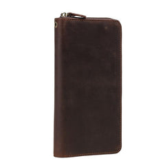 LEATHER MENS Wristlet Wallet Zipper Vintage Clutch FOR MEN - iwalletsmen