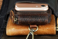 LEATHER MEN FANNY PACK SMALL WAIST BAG HIP PACK BELT BAG BUMBAG FOR MEN - iwalletsmen