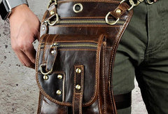 LEATHER MEN FANNY PACK SMALL WAIST BAG HIP PACK BELT BAG BUMBAG FOR MEN - iwalletsmen