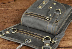 LEATHER MEN FANNY PACK SMALL WAIST BAG HIP PACK BELT BAG BUMBAG FOR MEN - iwalletsmen