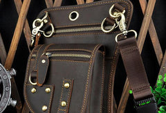 LEATHER MEN FANNY PACK SMALL WAIST BAG HIP PACK BELT BAG BUMBAG FOR MEN - iwalletsmen