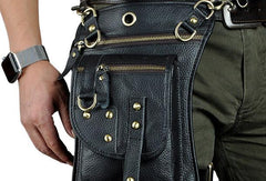 LEATHER MEN FANNY PACK SMALL WAIST BAG HIP PACK BELT BAG BUMBAG FOR MEN - iwalletsmen