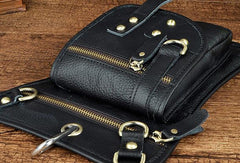 LEATHER MEN FANNY PACK SMALL WAIST BAG HIP PACK BELT BAG BUMBAG FOR MEN - iwalletsmen
