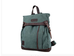 Lake Green Canvas Mens Large 14'' Laptop Rucksack Backpack College Backpack Travel Backpack for Men - iwalletsmen
