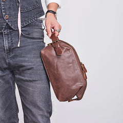 Large Black Leather Mens Brown Clutch Bag Zipper Wristlet Bags Purse for Men - iwalletsmen