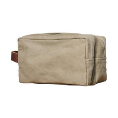 Large Canvas Leather Mens Clutch Bags Zipper Green Wristlet Bag Canvas Purse for Men - iwalletsmen