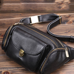 Crocodile Pattern Leather Mens Fanny Packs Barrel Large Capacity Bum Bags Cool Waist Bag for Men