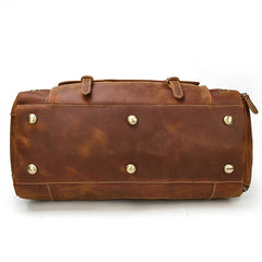 Large Duffle Bag Brown Leather Mens Large Vintage Weekender Bag Travel Bag