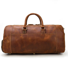 Large Duffle Bag Coffee Leather Mens Large Vintage Weekender Bag Travel Bag