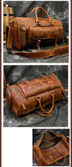 Large Duffle Bag Coffee Leather Mens Large Vintage Weekender Bag Travel Bag