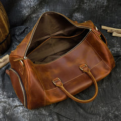 Large Duffle Bag Coffee Leather Mens Large Vintage Weekender Bag Travel Bag