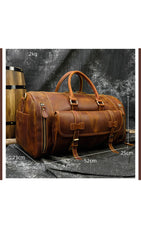 Large Duffle Bag Coffee Leather Mens Large Vintage Weekender Bag Travel Bag