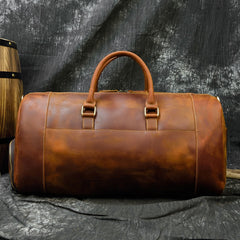 Large Duffle Bag Coffee Leather Mens Large Vintage Weekender Bag Travel Bag