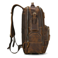Large Laptop Backpack Leather Mens Travel Backpack Leather Rollup Backpack For Men