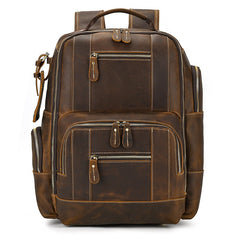 Large Laptop Backpack Leather Mens Travel Backpack Leather Rollup Backpack For Men