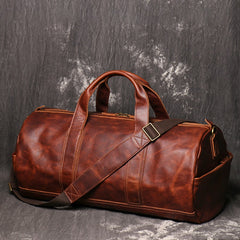 Large Leather Mens Weekender Bag Brown Duffle Bag Overnight Bag Travel Bag for Men