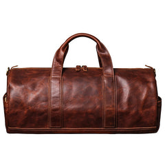 Large Leather Mens Weekender Bag Brown Duffle Bag Overnight Bag Travel Bag for Men