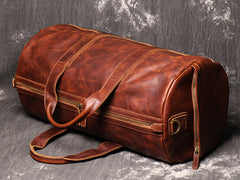 Large Leather Mens Weekender Bag Brown Duffle Bag Overnight Bag Travel Bag for Men