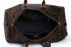 Large Leather Mens Barrel Overnight Bags Weekender Bag Travel Bags For Men - iwalletsmen
