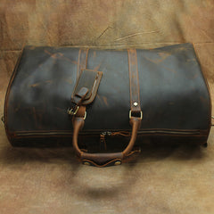 Large Leather Mens Barrel Overnight Bags Weekender Bag Travel Bags For Men - iwalletsmen
