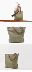 Green Large Canvas Womens Mens Tote Bag Shoulder Bag Tote Purse For Women - iwalletsmen