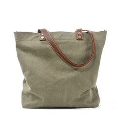Green Large Canvas Womens Mens Tote Bag Shoulder Bag Tote Purse For Women - iwalletsmen
