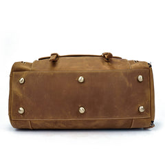Large Leather Men Barrel Overnight Bags Travel Bags Weekender Bags For Men - iwalletsmen