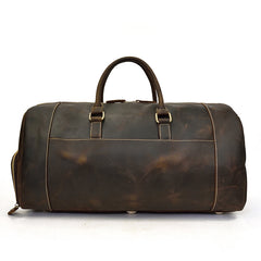 Large Leather Men Barrel Overnight Bags Travel Bags Weekender Bags For Men - iwalletsmen