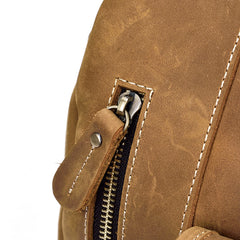Large Leather Men Barrel Overnight Bags Travel Bags Weekender Bags For Men - iwalletsmen