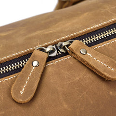 Large Leather Men Barrel Overnight Bags Travel Bags Weekender Bags For Men - iwalletsmen