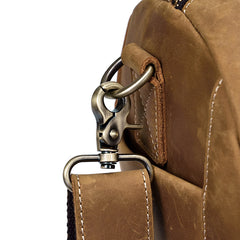 Large Leather Men Barrel Overnight Bags Travel Bags Weekender Bags For Men - iwalletsmen