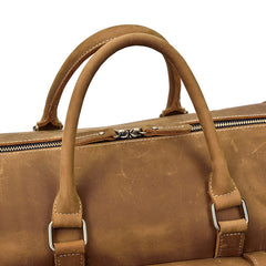 Large Leather Men Barrel Overnight Bags Travel Bags Weekender Bags For Men - iwalletsmen