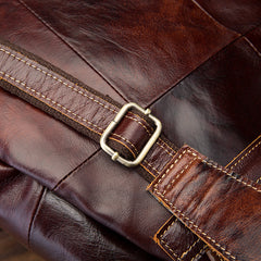 Vintage Brown Leather Men's Backpack 14'' Computer Backpacks Travel Backpack For Men - iwalletsmen