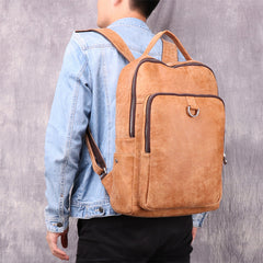 Vintage Brown Leather Men's Backpack School Backpack College Backpack For Men - iwalletsmen