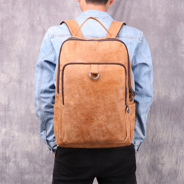 Vintage Brown Leather Men's Backpack School Backpack College Backpack For Men - iwalletsmen