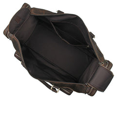 Vintage Large Leather Men's Overnight Bag Brown Travel Bag Weekender Bag For Men - iwalletsmen