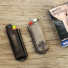 Leather Bic Lighter Case Leather Cricket Lighter Holder Leather Lighter Covers For Men - iwalletsmen