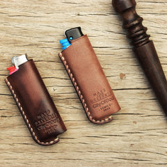 Leather Bic Lighter Case Leather Cricket Lighter Holder Leather Lighter Covers For Men - iwalletsmen