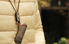 bic lighter case leather​ Leather Bic Lighter Case Handmade Bic Lighter Cases with Lanyard Bic Leather Lighter Case