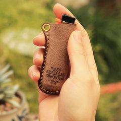 Leather Bic Lighter Cases Leather Cricket Lighter Holder with strap Leather Lighter Covers For Men - iwalletsmen